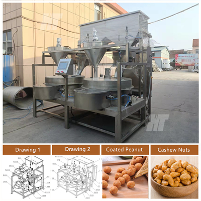 SUS304 Automatische Erdnussbeschichtungsmaschine Hohe Produktivität Nussbeschichtungsausrüstung