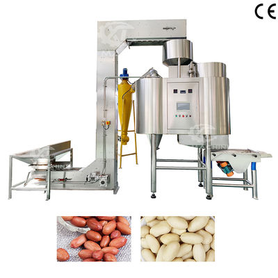 Industrielle Qualität 500-1000 kg/h Haselnuss-Schälmaschine Walnuss- Erdnuss- Mandel-Blanching-Maschine mit Bruchrate 98%