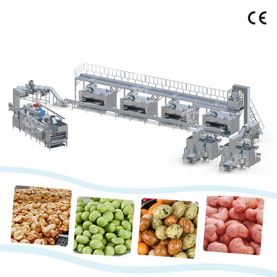 High Efficiency 500kg/h Peanut Coating And Roasting Production Line Food Roasting Processing Plant