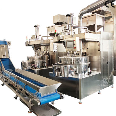 Automatische Nussbeschichtungsmaschine 500-1000 kg/h Snack-Lebensmittel-Beschichtungsmaschine mit SPS-Steuerung
