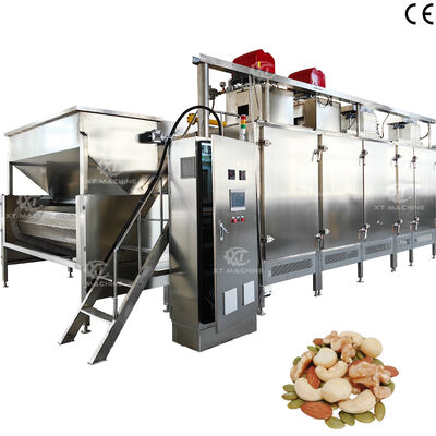 220V/380V SPS-Steuerung Kleine Nussröstmaschine Erdnuss Haselnuss Backmaschine mit 300kg/h-500kg/h für Lebensmittelverarbeitung