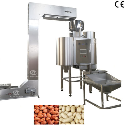 Vollautomatische 500 kg/h Edelstahl Erdnuss-Hazelnuss-Schälmaschine Nüsse Blanchiermaschine für Nussverarbeitungsbetriebe