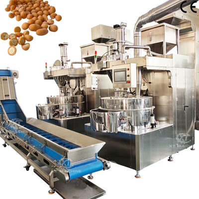 500 kg/h-1000 kg/h Automatische Nussbeschichtungsmaschine Verdeckte Erdnussmaschine mit PLC-Steuerungssystem für Snack Food Factory