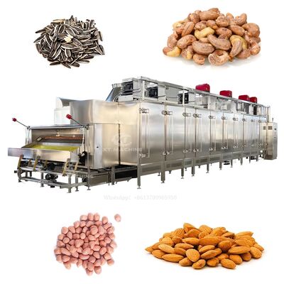 Ein guter Preis. Kontinuierlicher Nussbackofen mit PLC-Steuerung aus Edelstahl Lebensmittelqualität und 2000 kg/h Kapazität zur Herstellung von gesalzenen Erdnüssen Online