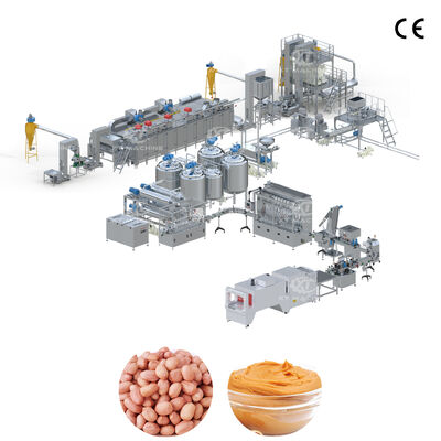 300-5000 kg/h Großkapazitäten Erdnussbutter/Cashew Paste/Mondmarmelade Produktionslinie mit Schleifmaschine und Brater/Blancher