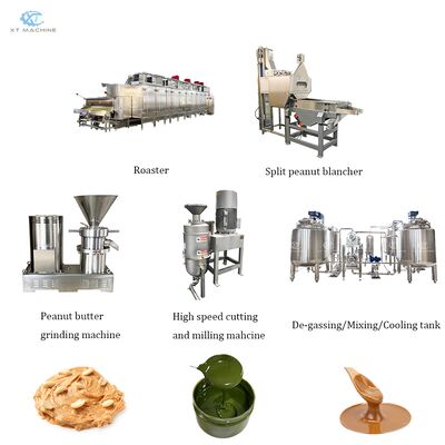 Ein guter Preis. Voll automatisierte Erdnussbutter-Produktionslinie mit SUS304 Edelstahl-Roster-Blancher-Schleifmaschine Online