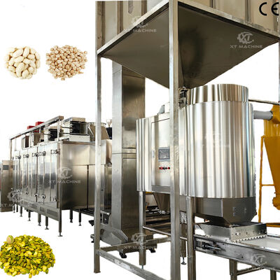 Ein guter Preis. 1000 kg/h bis 2000 kg/h Erdnuss/Hazelnuss/Pistazien-Röst- und Blanchier-Produktionslinie aus Edelstahl 304 Online
