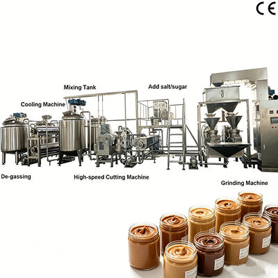 500 kg/h-2000 kg/h Erdnussbutter/Cashewbutter/Pistazienbutter Produktionslinie mit SS304 Material Nussbutter Verarbeitungsanlage