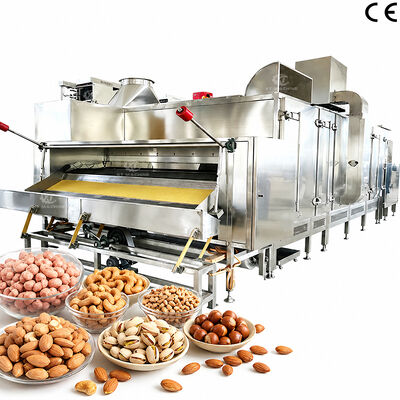 Anpassbar 300 kg/h-1000 kg/h Kontinuierlicher Gürtel-Typ Nüsse Röstmaschine Gewerbliche Backofen mit PLC-Steuerung
