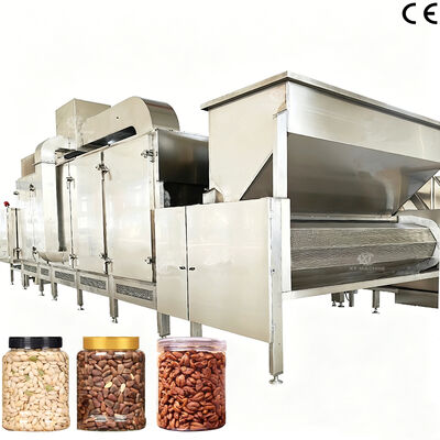 Ein guter Preis. 300 kg/h-500 kg/h Multifunktionale kontinuierliche Nussröstmaschine Cashewnussröster mit SPS-Steuerung zum Backen von Nüssen Online