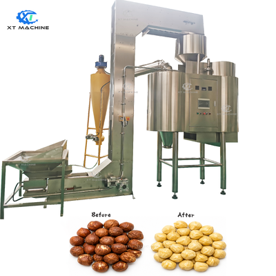 Ein guter Preis. Automatische SPS-Steuerung Luft-Erdnuss-/Pistazien-/Haselnuss-Schälmaschine 500kg/1000kg Kapazität Trocken-Erdnuss-Schälgerät Online