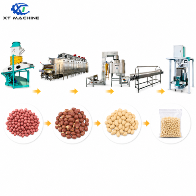 Ein guter Preis. 400-600 kg/h SUS304 Heizluft-Blanching-Maschine für die Produktion von geblanchten Erdnüssen mit 95-97% Schälquote Online