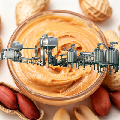 Ein guter Preis. Premium vollautomatische Erdnussbutter-Produktionslinie, One-Stop-Nussbutter-Lösung | Entsteinungs-, Röst-, Blanchier-, Sortier-, Mahl-, Misch-, Entgasungs- und Kühlungs-integrierte Verarbeitungsanlage Online