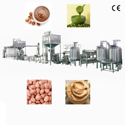 Ein guter Preis. SS304 Vollautomatische Erdnussbutter-Produktionslinie mit 500-2000 kg/h Kapazität für die Herstellung von Nusspaste Online