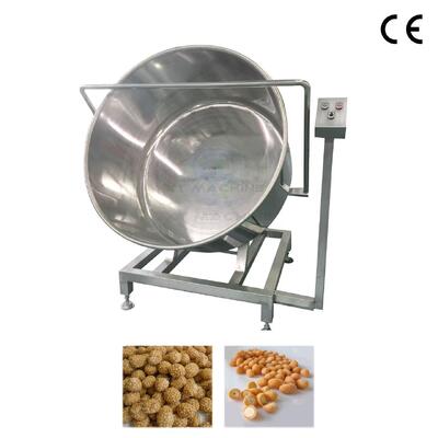 100 kg/h kleine gewerbliche Chargen-Coating-Maschine aus lebensmittelechtem 304-Edelstahl für das Aroma-Coating von Melonenkernen und Haselnüssen