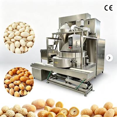 Factory Supply Automatic Sugar Coating Machine PLC System Nuts Coater for Peanut Snack Processing Plant